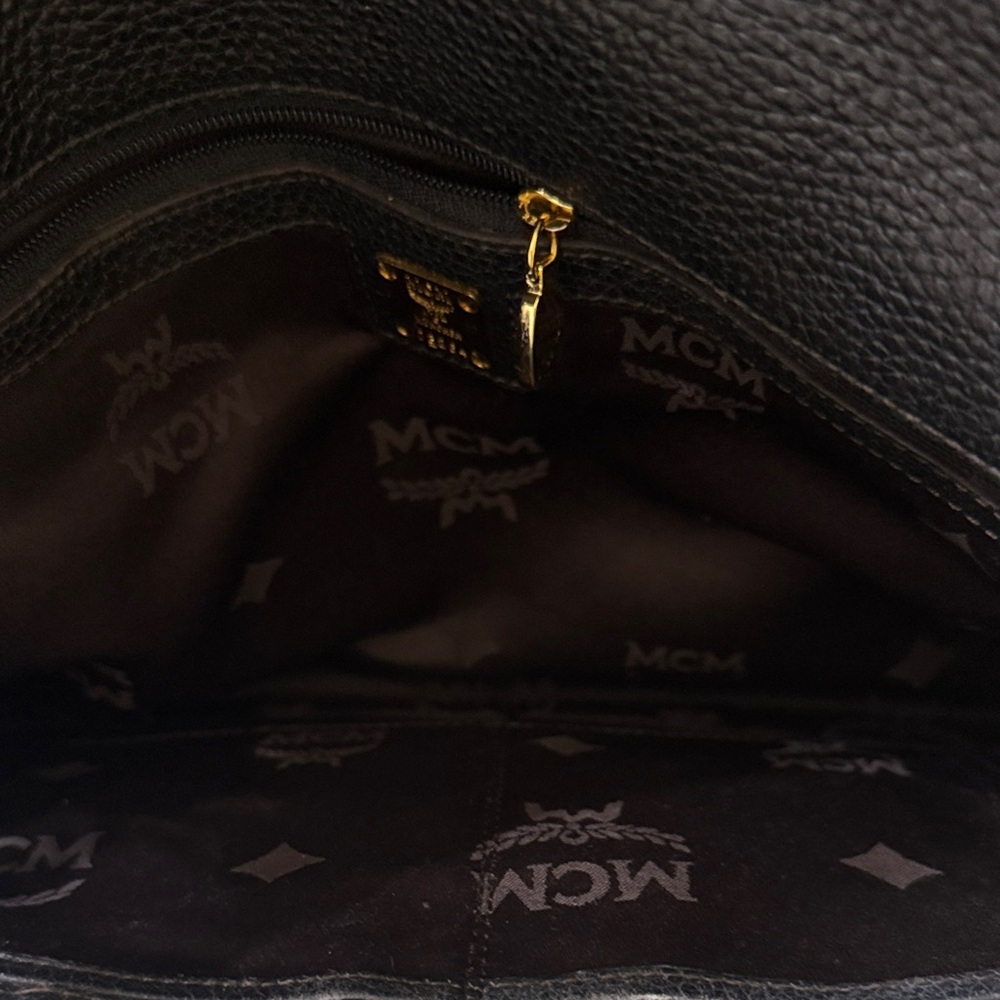 MCM Black Shoulder Bag with Gold Hardware MCM Handbag Authentic MCM - Picture 9 of 15